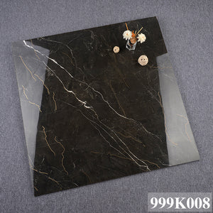 999K008 800X800mm Non Slip High Glossy Full Body Ceramic Golden Black Polished Porcelain Floor Tiles