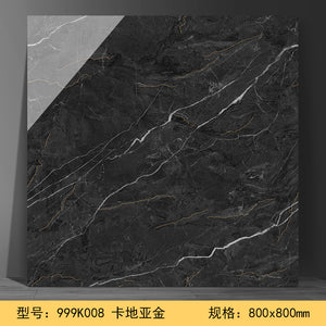 999K008 800X800mm Non Slip High Glossy Full Body Ceramic Golden Black Polished Porcelain Floor Tiles