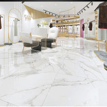 Load image into Gallery viewer, 999K010 Foshan Luxury golden ceramic tiles for floor villa hotel bathroom white gold plated porcelain wall tile
